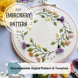 Spring Wreath ~ PDF Embroidery Pattern