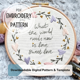 "Love Is All" - Hand Embroidery PDF Download