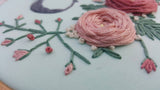 6" 3 rose mint - Custom Name Hoop -Nursery Decor Children's Bedroom