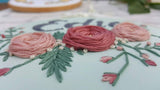 6" 3 rose mint - Custom Name Hoop -Nursery Decor Children's Bedroom