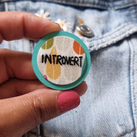 "INTROVERT" - Badge - Hand Embroidered Wearable