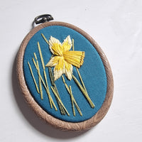 Mini Daffodil Hoop Art - Stitch It For Me! Ready to Buy