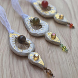 Calm Clay Collection - Crystal Dream Catchers – Gold Leaf, hand stitched, beads for sensory calm - Ready to buy