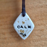 Calm Clay Collection - Mindful Moments – Gold Leaf, hand stamped, hand stitched, beads & felt‑backed for sensory calm - Ready to buy