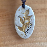 Calm Clay Collection - Mindful Moments – Gold Leaf, hand stamped, hand stitched, beads & felt‑backed for sensory calm - Ready to buy