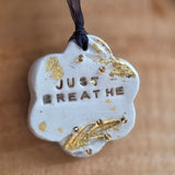 Calm Clay Collection - Mindful Moments – Gold Leaf, hand stamped, hand stitched, beads & felt‑backed for sensory calm - Ready to buy