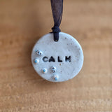 Calm Clay Collection - Mindful Moments – Gold Leaf, hand stamped, hand stitched, beads & felt‑backed for sensory calm - Ready to buy