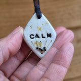 Calm Clay Collection - Mindful Moments – Gold Leaf, hand stamped, hand stitched, beads & felt‑backed for sensory calm - Ready to buy