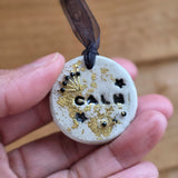 Calm Clay Collection - Mindful Moments – Gold Leaf, hand stamped, hand stitched, beads & felt‑backed for sensory calm - Ready to buy