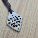 Calm Clay Collection - Mindful Moments – Gold Leaf, hand stamped, hand stitched, beads & felt‑backed for sensory calm - Ready to buy