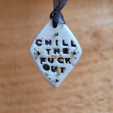 Calm Clay Collection - Mindful Moments – Gold Leaf, hand stamped, hand stitched, beads & felt‑backed for sensory calm - Ready to buy