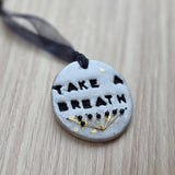 Calm Clay Collection - Mindful Moments – Gold Leaf, hand stamped, hand stitched, beads & felt‑backed for sensory calm - Ready to buy