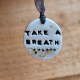 Calm Clay Collection - Mindful Moments – Gold Leaf, hand stamped, hand stitched, beads & felt‑backed for sensory calm - Ready to buy