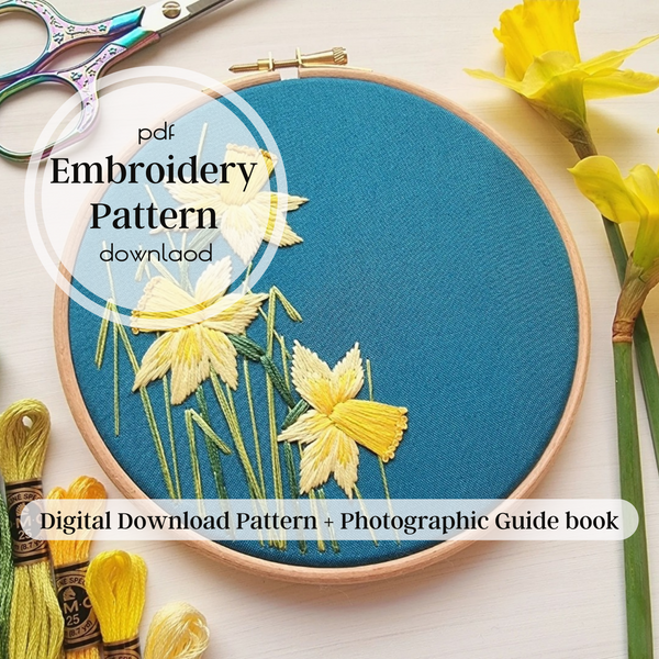 Daffodils ~ PDF Embroidery Pattern Download