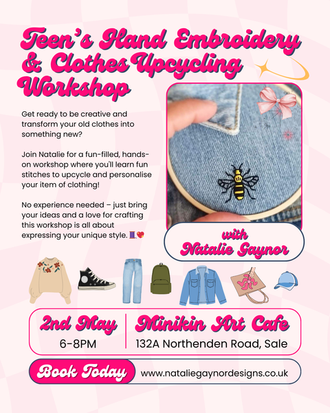 ✨Teens Hand Embroidery & Clothes Upcycling Workshop ✨