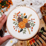 Festive Burst Printed Hand Embroidery Panel