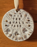 This Too Chall Pass - Calm Clay Collection - positive quotes –  hand stamped, hand stitched, beads - Ready to buy