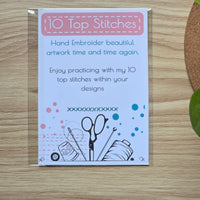 10 Top Stitches Instruction booklet/guide - Stick & Stitch Guide -PDF Download