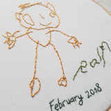 6" Child's Art Work Hoop Frame Keepsake - Children Drawing