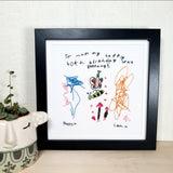 Framed Family Portrait 20x20cm ~ Children's Drawing Keepsake