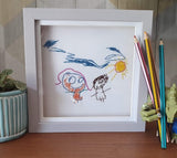Framed Family Portrait 20x20cm ~ Children's Drawing Keepsake