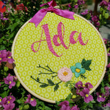 6" Daisy Custom Name Hoop -Nursery Decor Children's Bedroom