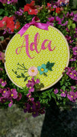 6" Daisy Custom Name Hoop -Nursery Decor Children's Bedroom