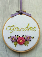 4" Grandma - Custom Family Name Hoop Art