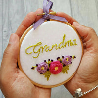 4" Grandma - Custom Family Name Hoop Art