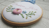 6" Single Rose Custom Name Hoop -Nursery Decor Children's Bedroom